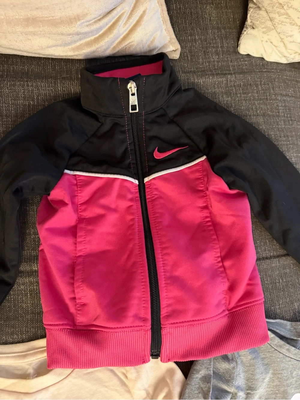 Nike Girls Active Sets- Black & Pink Jacket with Tops and Leggings